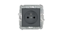 ICON Mechanizm gniazda pojedynczego z uziemieniem 2P+Z (przesłony torów prądowych) grafitowy mat 28IGP-1zp