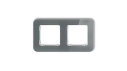 ICON Ramka uniwersalna podwójna zaokrąglona - efekt szkła (ramka: grafitowa spód: biały) 28-0-IRSZ-2