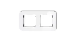 ICON Ramka uniwersalna podwójna zaokrąglona - efekt szkła (ramka: biała spód: czarny) 0-12-IRSZ-2