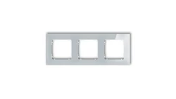 ICON Ramka uniwersalna potrójna kwadratowa - efekt szkła (ramka: szara spód: biały) 15-0-IRSK-3