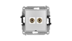 ICON Mechanizm gniazda głośnik. poj. bez opisu(banan czerwony i czarny, pozłacany, 4 mm2, do lutowania) srebrny metalik 7IGGBO-3