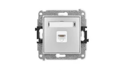 ICON Mechanizm gniazda komputerowego pojedynczego 1xRJ45, kat. 5e, 8-stykowy srebrny metalik 7IGK-1