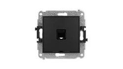 ICON Mechanizm gniazda komputerowego pojedynczego 1xRJ45, kat. 5e, 8-stykowy, bez pola opisowego czarny mat 12IGKBO-1