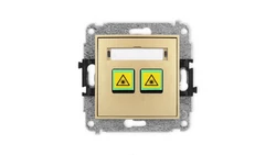 ICON Mechanizm gniazda światłowodowego/optycznego podwójnego złoty 29IGOP-2