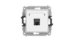 ICON Mechanizm gniazda komputerowego pojedynczego 1xRJ45, kat. 8, ekranowane, 8-stykowy biały mat 25IGK-11