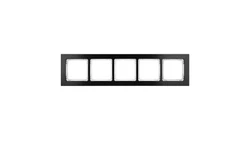 DECO Ramka uniwersalna pięciokrotna - aluminium szczotkowane (ramka: czarna spód: biały) 12-0-DRA-5