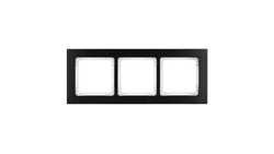DECO Ramka uniwersalna potrójna - aluminium szczotkowane (ramka: czarna spód: biały) 12-0-DRA-3