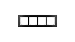 DECO Ramka uniwersalna poczwórna - aluminium szczotkowane (ramka: czarna spód: biały) 12-0-DRA-4