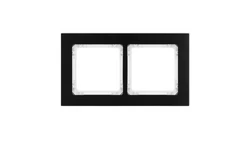 DECO Ramka uniwersalna podwójna - aluminium szczotkowane (ramka: czarna spód: biały) 12-0-DRA-2