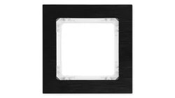 DECO Ramka uniwersalna pojedyncza - aluminium szczotkowane (ramka: czarna spód: biały) 12-0-DRA-1