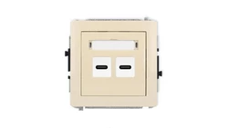 DECO Mechanizm ładowarki USB podwójnej 2xUSB C, 20W max., beżowy 1DCUSB-7