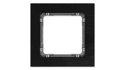 DECO Ramka uniwersalna pojedyncza - aluminium szczotkowane (ramka: czarna spód: grafitowy) 12-11-DRA-1