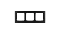 DECO Ramka uniwersalna potrójna - aluminium szczotkowane (ramka: czarna spód: czarny) 12-12-DRA-3