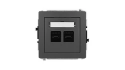 DECO Mechanizm ładowarki USB podwójnej 2xUSB C, 20W max., grafitowy mat 28DCUSB-7