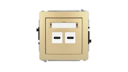DECO Mechanizm ładowarki USB podwójnej 2xUSB C, 20W max., złoty 29DCUSB-7