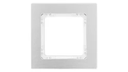 DECO Ramka uniwersalna pojedyncza - aluminium szczotkowane (ramka: srebrna spód: biały) 7-0-DRA-1