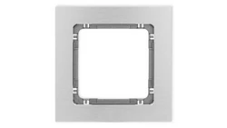 DECO Ramka uniwersalna pojedyncza - aluminium szczotkowane (ramka: srebrna spód: grafitowy) 7-11-DRA-1