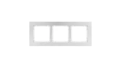 DECO Ramka uniwersalna potrójna - aluminium szczotkowane (ramka: srebrna spód: biały) 7-0-DRA-3