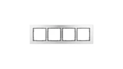 DECO Ramka uniwersalna poczwórna - aluminium szczotkowane (ramka: srebrna spód: grafitowy) 7-11-DRA-4