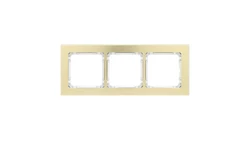 DECO Ramka uniwersalna potrójna - aluminium szczotkowane (ramka: kolor mosiężny spód: biały) 8-0-DRA-3