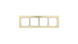 DECO Ramka uniwersalna poczwórna - aluminium szczotkowane (ramka: kolor mosiężny spód: biały) 8-0-DRA-4