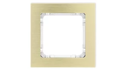 DECO Ramka uniwersalna pojedyncza - aluminium szczotkowane (ramka: kolor mosiężny spód: biały) 8-0-DRA-1