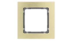 DECO Ramka uniwersalna pojedyncza - aluminium szczotkowane (ramka: kolor mosiężny spód: grafitowy) 8-11-DRA-1