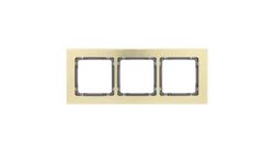 DECO Ramka uniwersalna potrójna - aluminium szczotkowane (ramka: kolor mosiężny spód: grafitowy) 8-11-DRA-3