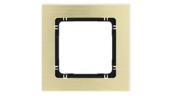 DECO Ramka uniwersalna pojedyncza - aluminium szczotkowane (ramka: kolor mosiężny spód: czarny) 8-12-DRA-1