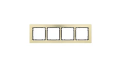 DECO Ramka uniwersalna poczwórna - aluminium szczotkowane (ramka: kolor mosiężny spód: grafitowy) 8-11-DRA-4