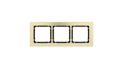 DECO Ramka uniwersalna potrójna - aluminium szczotkowane (ramka: kolor mosiężny spód: czarny) 8-12-DRA-3