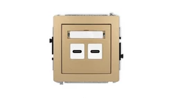 DECO Mechanizm ładowarki USB podwójnej 2xUSB C, 20W max., złoty metalik 8DCUSB-7