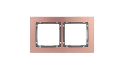 DECO Ramka uniwersalna podwójna - aluminium szczotkowane (ramka: kolor miedziany spód: grafitowy) 9-11-DRA-2