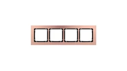 DECO Ramka uniwersalna poczwórna - aluminium szczotkowane (ramka: kolor miedziany spód: czarny) 9-12-DRA-4