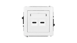 DECO Mechanizm ładowarki USB podwójnej 2xUSB C, 20W max., biały DCUSB-7