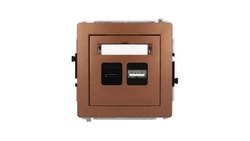 DECO Mechanizm ładowarki USB podwójnej USB C + USB A, 20W max., brązowy metalik 9DCUSB-8
