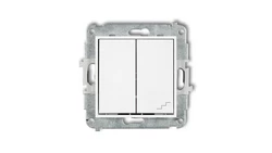 MINI Mechanizm łącznika jednobiegunowego ze schodowym (osobne zasilanie) biały mat 25MWP-10.2