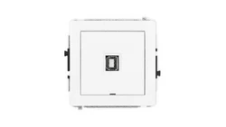 DECO Mechanizm gniazda pojedynczego USB A-B 2.0, bez pola opisowego, biały mat 25DGUSBBO-3