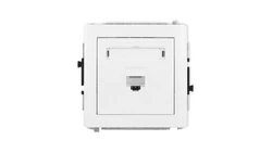 DECO Mechanizm gniazda komputerowego pojedynczego 1xRJ45, kat. 6A, 8-stykowy, biały mat 25DGK-7