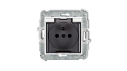 MINI Mechanizm gniazda bryzgoszczelnego z uziemieniem 2P+Z (klapka dymna, przesłony torów prądowych) biały mat 25MGPB-1zdp