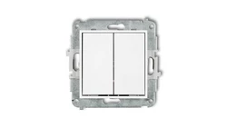 MINI Mechanizm łącznika żaluzjowego z podtrzymaniem (dwa klawisze bez piktogramów) biały mat 25MWP-88.1