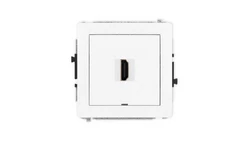 DECO Mechanizm gniazda pojedynczego HDMI 2.0, bez pola opisowego, biały mat 25DHDMIBO-3