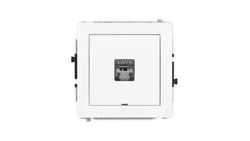 DECO Mechanizm gniazda komputerowego pojedynczego 1xRJ45, kat. 5e, ekranowane, 8-stykowy, bez pola opisowego, biały mat 25DGKBO-