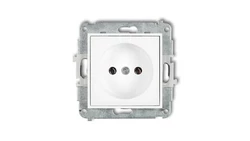 MINI Mechanizm gniazda pojedynczego bez uziemienia 2P (bez przesłon torów prądowych) biały mat 25MGP-1