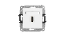 MINI Mechanizm gniazda pojedynczego HDMI 2.0 biały mat 25MHDMI-3