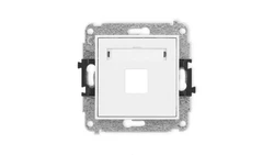 MINI Mechanizm gniazda multimedialnego pojedynczego bez modułu (standard Keystone) biały mat 25MGM-1P