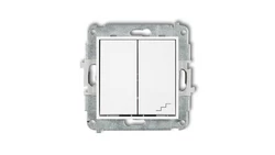 MINI Mechanizm łącznika jednobiegunowego ze schodowym (wspólne zasilanie) biały mat 25MWP-10.1