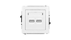 DECO Mechanizm ładowarki USB podwójnej, 5V, 3.1A, biały mat 25DCUSB-6