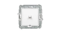 MINI Mechanizm łącznika zwiernego, jednobiegunowego (jeden klawisz, bez piktogramu) w stylu amerykańskim biały mat 25MWPUS-4.1