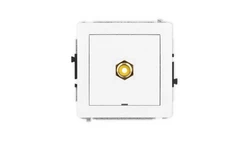DECO Mechanizm gniazda pojedynczego RCA, bez pola opisowego (typu cinch - żółty, pozłacany), biały mat 25DGRCABO-1